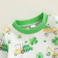 thumbnail image 6 of CAICJ98 Toddler Baby Boy St Patricks Day Outfit Cute Clover Print Long Sleeve Sweatshirt Elastic Pants Infant Spring Clothes (Green,2-3 Years), 6 of 7
