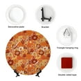 thumbnail image 4 of Zufioo Hippie Flower Print Bone China Decorative Plate, Ceramic Dinner Plate with Stand Ceramic Decoration Homewares-6in, 4 of 6