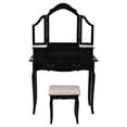 thumbnail image 3 of Costway Black Tri Folding Mirror Vanity Makeup Table Set Bedroom W/Stool & 4 Drawers, 3 of 7