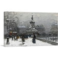 thumbnail image 1 of ARTCANVAS The Place Of The Republic With Snow Canvas Art Print by Eugene Galien-Laloue - Size: 40" x 26" (1.50" Deep), 1 of 9