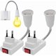 thumbnail image 1 of E27 Socket with Wireless Switch, 2 Pieces 360 Degree Adjustable e27 Bulb Holder, Light Bulb Socket Adapter, for Bedroom Kitchen Office, Bed Reading La, 1 of 4
