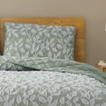 thumbnail image 2 of Arbor Sage Green 3-Piece Leaf Clipped Texture Quilt Set - King, 2 of 5
