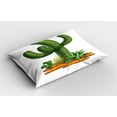 thumbnail image 2 of Ambesonne Cactus Pillow Sham 2 Pack, Arid Climate Saguaro, 36"x20", Green Pale Caramel, 2 of 3