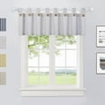 thumbnail image 1 of Haperlare Linen Striped 54"W x 15"L Kitchen Curtain Valance with Button Cafe Curtain Valance for Living Room Bathroom, Gray, 1 Panel, 1 of 8