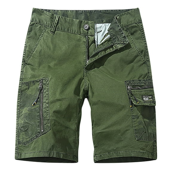 YYDGH Shorts for Mens Summer Casual Cargo Shorts Lightweight Outdoor Work Shorts Pants with Zipper Pocket Army Green 3XL