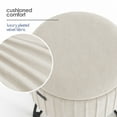 thumbnail image 4 of LammaLoe Small Round Ottoman with Storage, Pleated Velvet Ottoman Foot Stool with Lid, Upholstered Vanity Stool for Living Room & Bedroom, Cream, 4 of 8