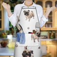 thumbnail image 5 of Pug and Footprint Apron-Garden Aprons for Women with Pockets-Cotton Linen Waterproof Kitchen Cooking Gardening Aprons Adjustable for Kitchen,Cooking,BBQ and Salon 33x27 Inch, 5 of 5