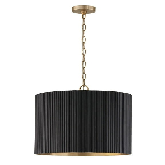 Capital Lighting 350741KR Donovan 3 Light 20" Wide Wood Pendant - Black Stain / Matte