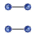thumbnail image 1 of Anneau de Mamelon Barres Acier Chirurgical Orienté vers l'Avant Double Rond Gemme 14G Barre 12MM, 1 of 9