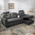 thumbnail image 5 of MUZZ Convertible Sectional Sofa for Living Room,L Shaped Couch w/Reversible Storage Chaise,Dark Grey, 5 of 8