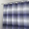 iDesign Quick-Dry Enzo Striped Navy Water-Repellant Fabric Shower Curtain100% High Quality Polyester, 72" x 72"- Navy Blue and White