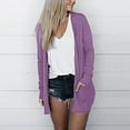 thumbnail image 7 of Baberdicy Cardigan for Women, Womens Ladies Solid V Neck Cardigan Long Sleeve Coat Pockets Outerwear Cardigan Sweaters for Women Purple 5Xl, 7 of 7