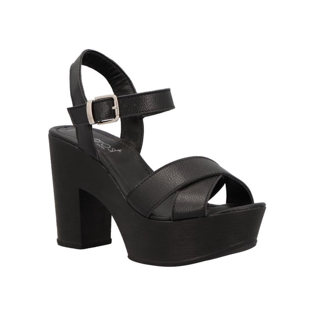 Zapatillas Milagros Mujer Vestir Tacon Ancho Ajustables negro 25