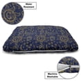 thumbnail image 3 of Sun Pet Bed, Doodle Style Star Motif with Stripes and Curved Lines Vintage Hand Drawn Sky, Resistant Pad for Dogs and Cats Cushion with Removable Cover, 24" x 39", Navy Blue Marigold, by Ambesonne, 3 of 4