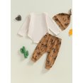 thumbnail image 5 of RUINIXCW Western Baby Boy Cowboy Outfit My First Rodeo Newborn Baby Boy Hospital Coming Home Clothes Infant Riding Print Long Sleeve Romper and Pants Hat Set, 5 of 9