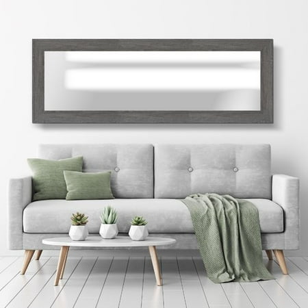 Gracie Oaks Graciano Woodgrain Framed Full Length Mirror