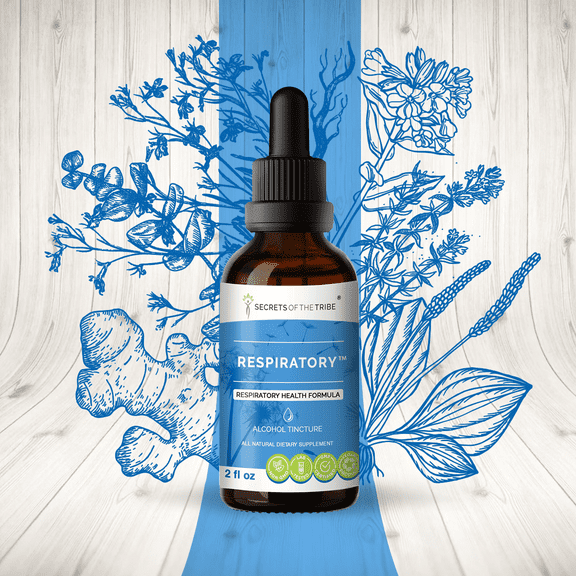 Respiratory Alcohol Extract, Tincture, Ginger, Lungwort, Lobelia, Thyme, Plantain, Osha, Eucalyptus. Respiratory Health Formula 2 oz