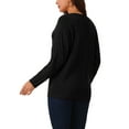 thumbnail image 4 of INSPIRE CHIC Women's' Long Sleeve Sweaters Trendy Lace V Neck Knit Drop Shoulder Pullover Sweater Jumper Tops S Black, 4 of 5