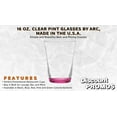thumbnail image 2 of 10 ARC Clear Glass Pint Cups Set, 16 oz. - Mixing, USA Made - Pink, 2 of 5