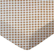 SheetWorld Fitted 100% Cotton Percale Play Yard Sheet Fits BabyBjorn Travel Crib Light 24 x 42, Beige Gingham Check