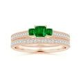 thumbnail image 4 of Angara Natural 0.2 Ct. Emerald with Emerald Vintage Inspired Ring in 14K Rose Gold for Women (Ring Size: 3.5), 4 of 10