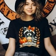 thumbnail image 3 of Graphic T-Shirt Just a Girl Who Loves Pumpkin Spice Raccoon Print for Women, Black, Size S, 3 of 6