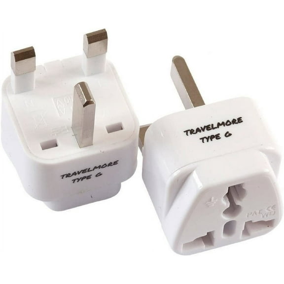 2 Pack UK Travel Adapter for Type G Plug - Works with Electrical Outlets in United Kingdom, Hong Kong, Ireland, Great Britain, Scotland, England, London, Dublin & More UK - Type G (2 Pack)