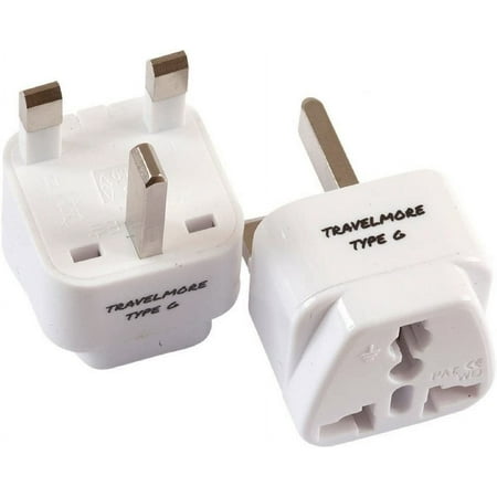 2 k UK Travel Adapter for Type G Plug - Works with Electrical Outlets in United Kingdom, Hong Kong, Ireland, Great Britain, Scotland, England, London, Dublin & More