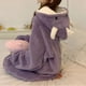 thumbnail image 2 of Pijama de dinosaurio, bata de baño para mujer, otoño e invierno, lindo dibujo animado, forro polar coral, camisón largo grueso, franela, ropa de casa para mujer, 2 of 6