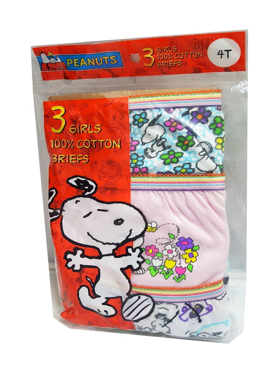 Peanuts Official Snoopy Girls Underwear Sets Bulk 4 PCS Pack 2 Knickers 6-14 Years 2 Vest or Cropped Tops