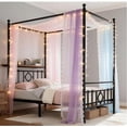 thumbnail image 4 of EnHomee Full Size Canopy Bed Frame with Headboard Canopy Metal Bed Frame with 4 Removable Posts Platform Metal Canopy Bed, Curtain Not Included, Black, 4 of 6