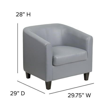 Flash Furniture - LeatherSoft Lounge Chair with Sloping Arms - Gray