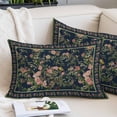 thumbnail image 2 of Black Flowers Throw Pillow Covers, Spring Floral Elegant Pastoral Vintage Soft Breathable Pillow Cases with Invisible Zipper for Sleeping, Standard Pillowcases for Couch Bed Sofa Chair 20x26 Inches, 2 of 9