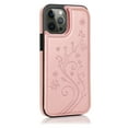 thumbnail image 4 of Compatible with iPhone 14 Pro Case Wallet with Card Holder,Embossed Butterfly Pattern PU Leather Double Magnetic Buttons Flip Shockproof Protective Cover for iPhone 14 Pro 6.1 Inch, Rose Gold, 4 of 9