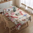thumbnail image 2 of Beige Baseball Elements Pattern Rectangle Tablecloth 60"x84",Waterproof Polyester Rectangle Table Cloth, Wipeable Spillproof Polyester Tablecloth for Dining, Camping, Indoor and Outdoor, 2 of 5