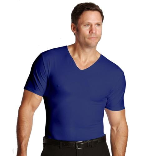 Insta Slim - Royal Blue V-Neck Men's Firming Compression Under Shirt ...