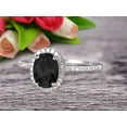 thumbnail image 5 of 2 Carat Oval Cut Black Diamond Moissanite Engagement Ring Wedding Anniversary Gift On 10k White Gold, 5 of 5