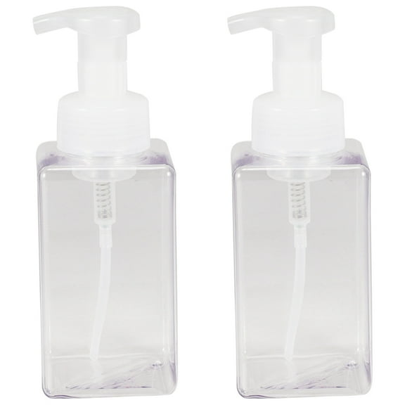 2 Pack Foaming Soap Dispenser 15Oz Refillable Foam Liquid Hand Empty Plastic Pump Bottle Container - Clear 450Ml