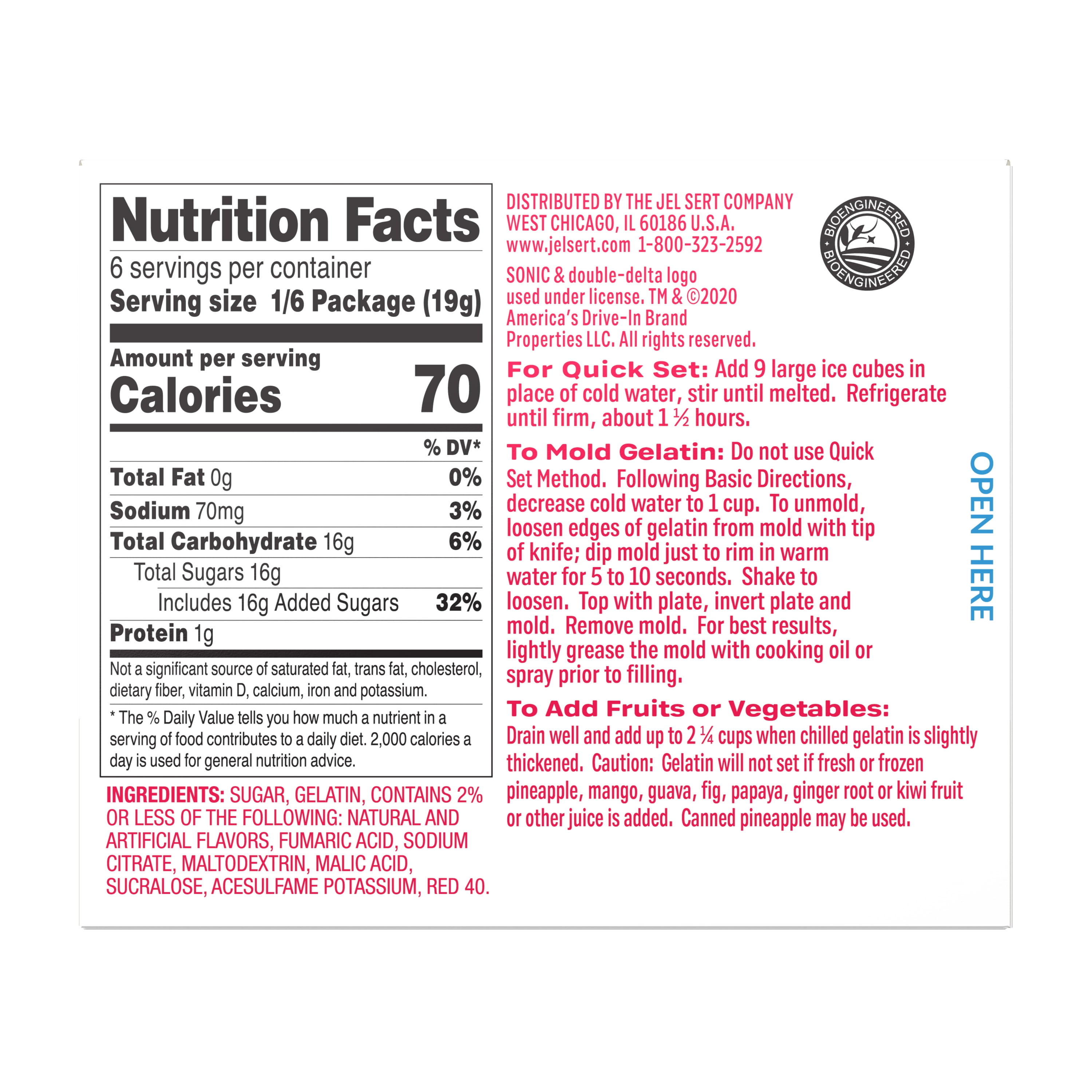 Sonic Drive-In Nutrition - Sonic Nutrition