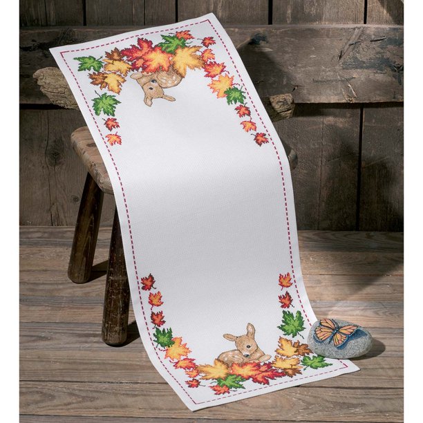 Permin® Fall Serenity Table Runner Counted CrossStitch Kit