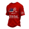 thumbnail image 4 of Havenx Men's 250th Years Of American Freedom Usa T-Shirt Crewneck Short Sleeve Shirts American Flag Design Graphic Tshirts Freedom We the People Classic Summer Tees,Red 3XL, 4 of 4