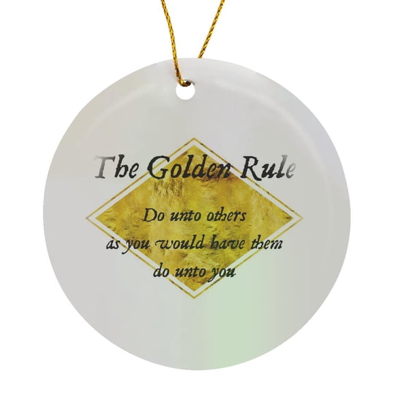 3drose, the Golden Rule, Circle Porcelain Ornament