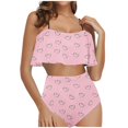 thumbnail image 2 of Njoeus High Waist Tankinis Ruffle Swimsuits For Women Tummys Control Swimsuits For Women Plus Size Two-Piece Swimsuit Swimwear Shorts Womens Swimsuits On Clearances, 2 of 6