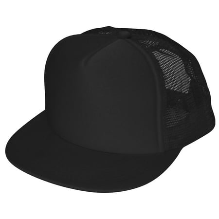 DALIX Classic Trucker Cap Flat Bill Adjustable Snapback 5 Panel Plain Hat (Best Five Panel Hats)