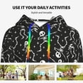 thumbnail image 4 of Fotbe Retro Skeleton Dancing On Halloween Party Pattern Womens Long Sleeve Hoodie, Pullover Hooded Sweatshirt, Kangaroo Pocket Hoodie with Eye-catching Drawstrings-X-Large, 4 of 7