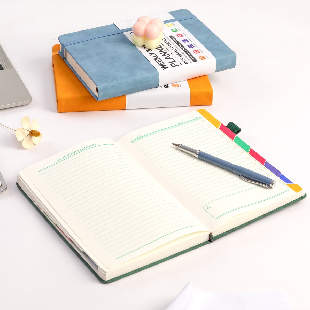 Dly Weekly and Monthly Productivity Goal Setting Tool for Work Home ADHD Planner for Adults Self Care Journal-Light blue