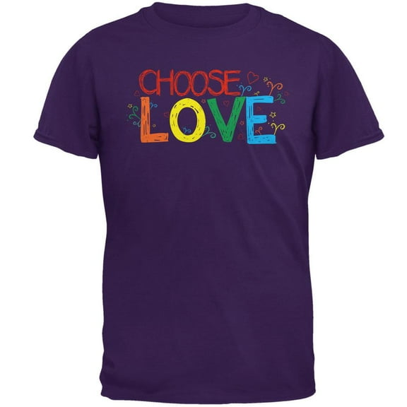 LGBTQ Choose Love Mens T Shirt Purple MD