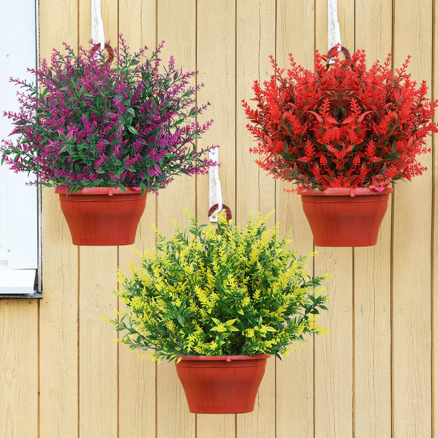 Sinhoon 12 Bundles Artificial Lavender Flowers Outdoor Fake Flowers for Decoration UV Resistant No Fade Faux Plastic Plants Garden Porch Window Box Décor (orchid)