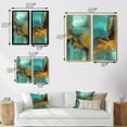 thumbnail image 4 of Designart "Becoming The Sun Sea Abstract Blue And Gold V" Abstract Painting Framed Wall Art Set Of 2 - Modern Gold Frame Gallery Set For Office Decor, 4 of 6