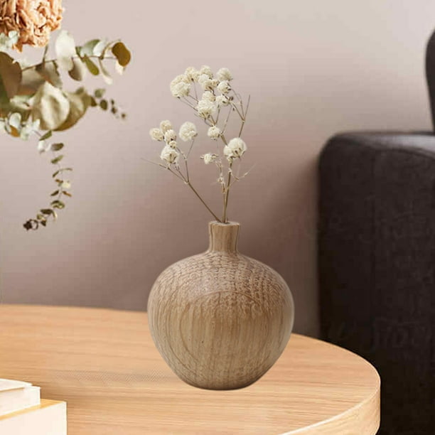 Jarrón De Madera, Centro De Mesa Decorativo Para El Hogar, Detalle Para La Sala De Estar, Adorno Artesanal, Florero Natural, Decoración Moderna Estilo Rústico, Idea De Regalo Original